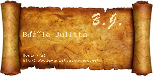 Bőle Julitta névjegykártya